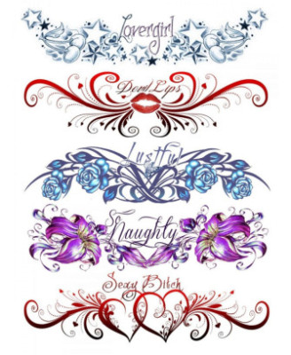 Tatouage éphémère - Plaque de 5 tattoos  